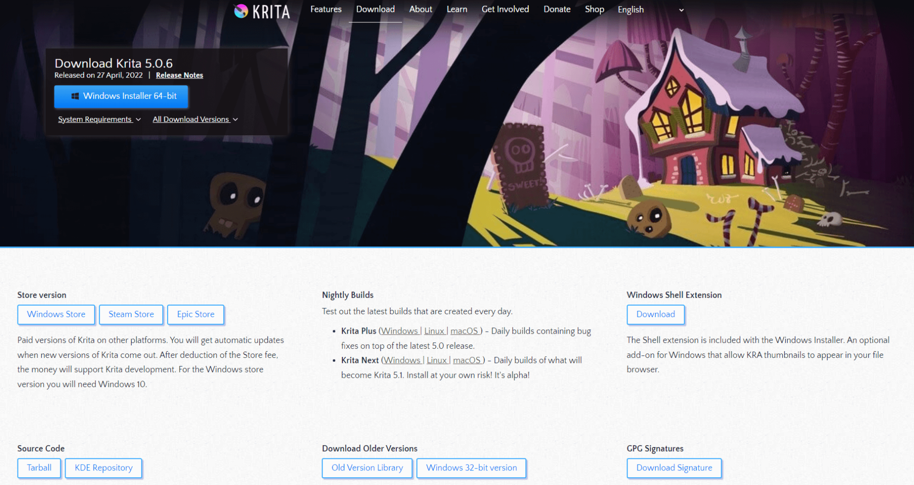 Krita Download Page